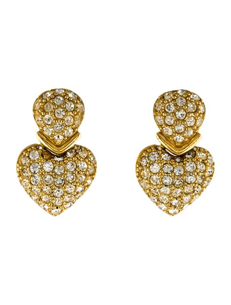 christian dior heart earrings|pre owned Christian Dior earrings.